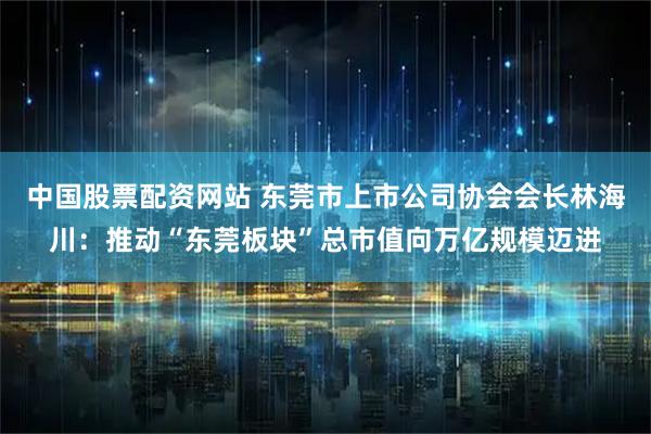 中国股票配资网站 东莞市上市公司协会会长林海川：推动“东莞板块”总市值向万亿规模迈进