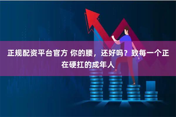 正规配资平台官方 你的腰,还好吗?致每一个正在硬扛的成年人